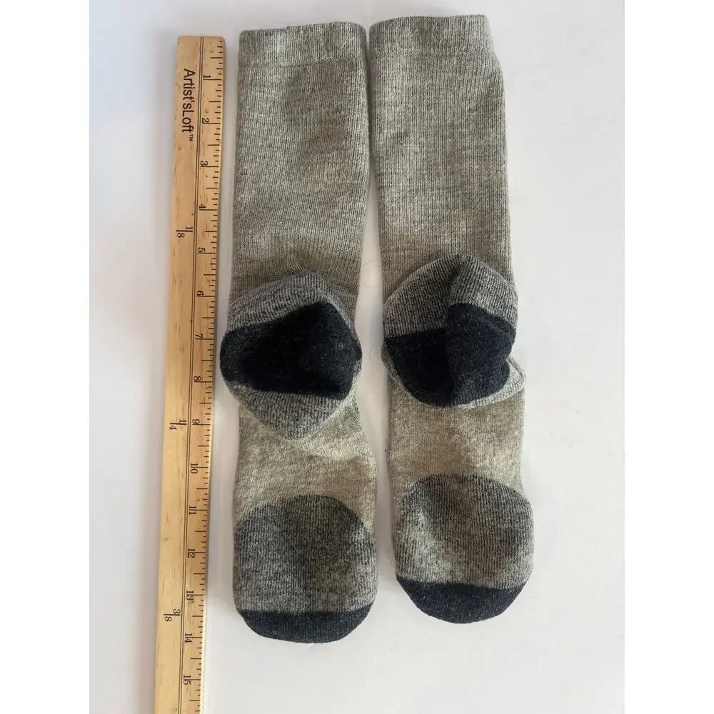 Merrill Men's Merino Wool Work Hiker Crew Socks Moisture Wicking Gray O/S